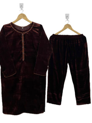 Dark Brown Pakistani velvet suits