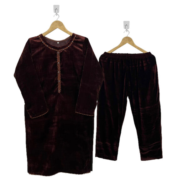 Dark Brown Pakistani velvet suits