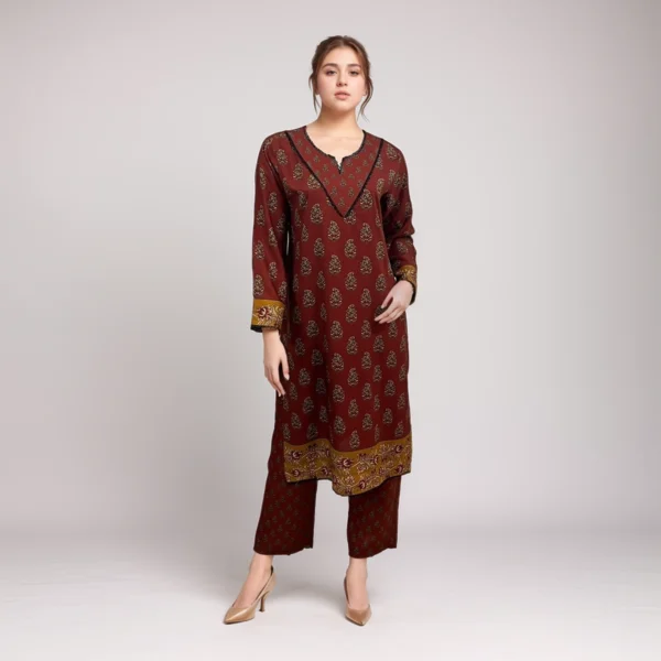 Dark Maroon Linen 2Pc suit wholesale Pakistan