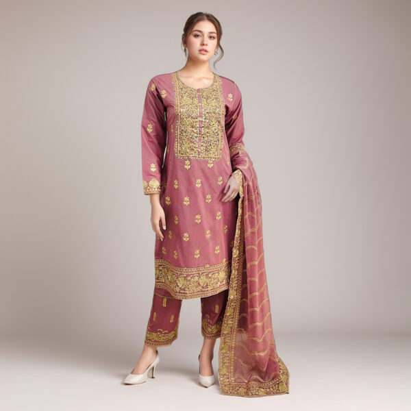 Dusty Pink Linen suits wholesale pakistan