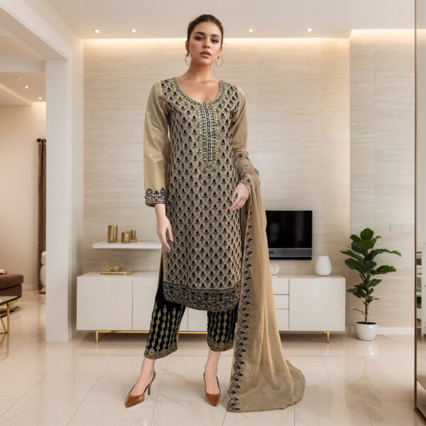 Mushroom wholesale 3pc linen suit Pakistani