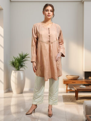 Peach Puff pakistani kurti UK