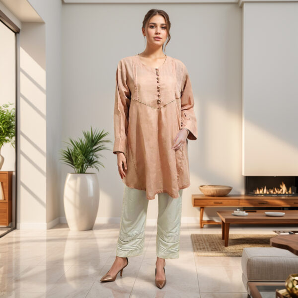 Peach Puff pakistani kurti UK