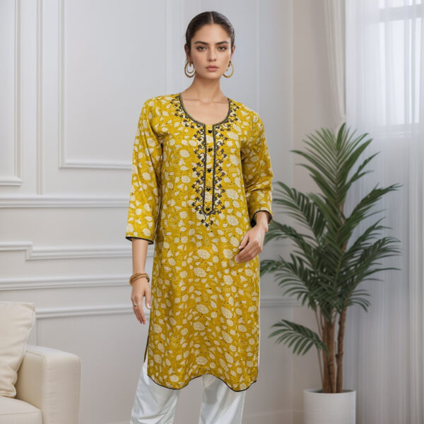 Dark Mustard pakistani kurtis wholesale