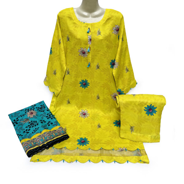 Muddy Yellow linen suits wholesale pakistan