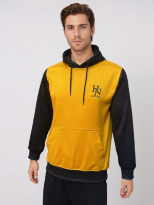 Black and yellow polyester hoodies wholesale