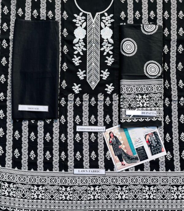 Black Pakistani Lawn Suit Online