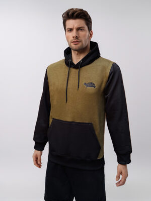 Olive and black cotton hoodies wholesale