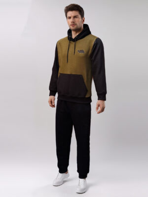 Olive and black wholesale mens jogger sets