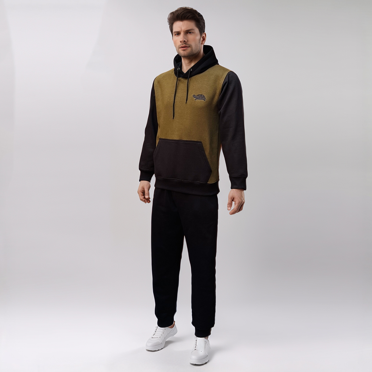 Olive and black wholesale mens jogger sets