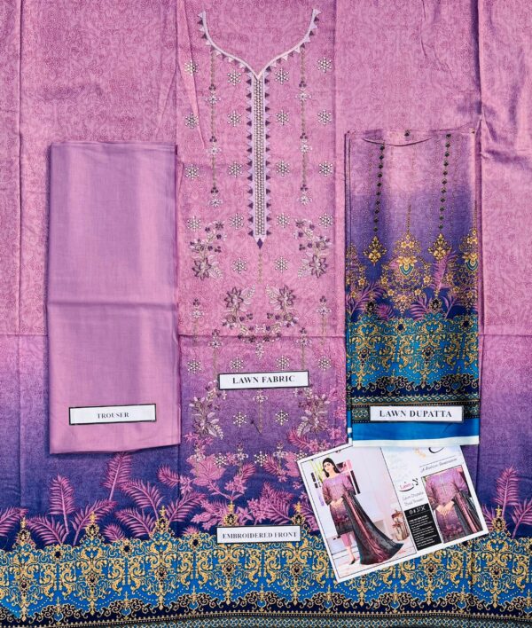 Pastel Violet Pakistani Lawn Suit