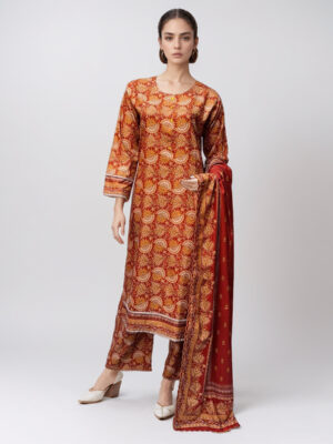 Red brown pakistani wholesale linen suits