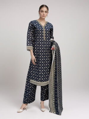 Tealish Blue khaddar 3 piece suit pakistani