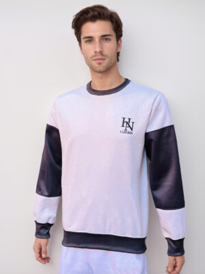 white and grey polyester wholesale sweatshirt