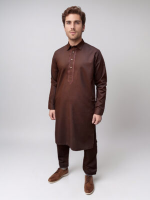 Embroidered Brown Men's Shalwar Kameez Pakistani