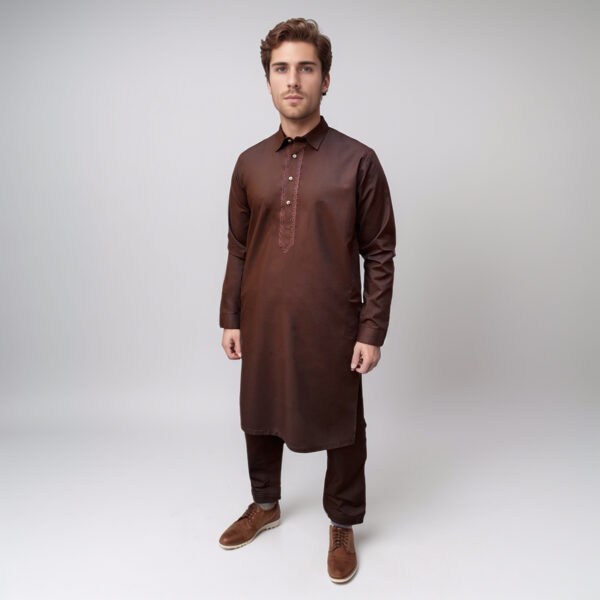 Embroidered Brown Men's Shalwar Kameez Pakistani