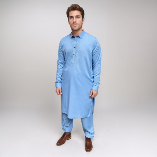 Embroidered Jordy Blue Men's Shalwar Kameez Pakistani