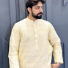 Beige pakistani mens kurta pajama