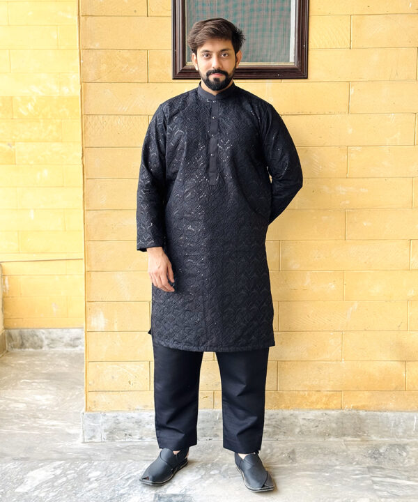 Black mens kurta pajama