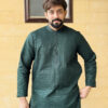 Dark green pakistani mens kurta pajama