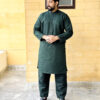 Dark green pakistani mens kurta pajama