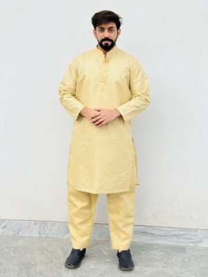 Light Peach Pakistani Men's Shalwar Kameez