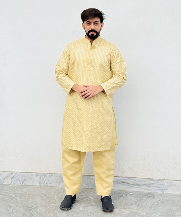 Light Peach Pakistani Men's Shalwar Kameez