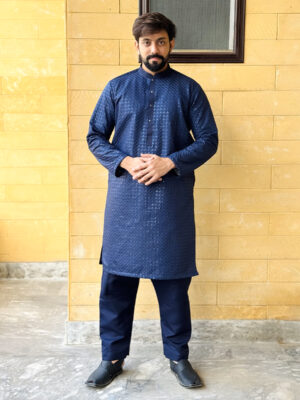 Navy blue mens kurta pajama pakistani