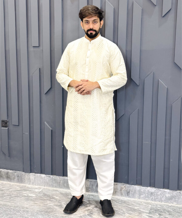 Off white kurta pajama for men pakistan