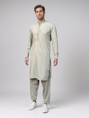 Pastel Grey Pakistani Men's Shalwar Kameez