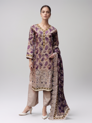 Soft Amber Pakistani lawn suits