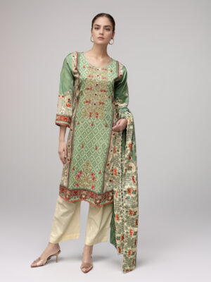 Spanish Green Designer Lawn Suit