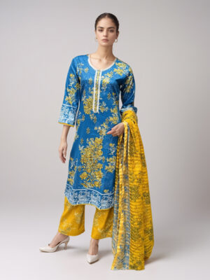 Venice Blue Embroidered Lawn Suit