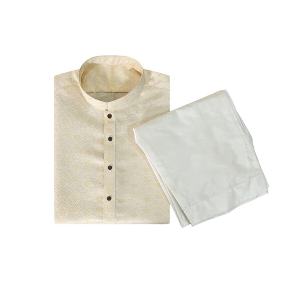 Cream Festive Jamawar kurta