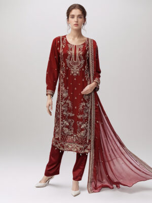 Persian Plum Pakistani chiffon suits wholesale