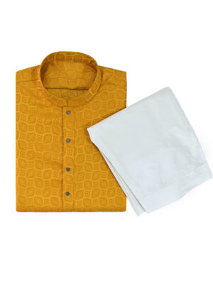 Yellowish Orange Men’s Jamawar suits