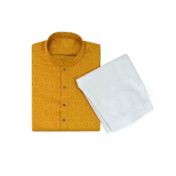 Yellowish Orange Men’s Jamawar suits